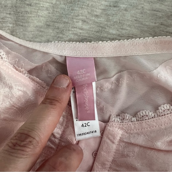 Plus Size Comfort Choice 42C Wireless Posture Support Bra Pink Front Clasp NWT - Picture 12 of 12